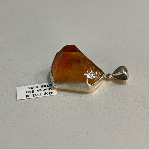 One of a kind 72.90 carat faceted Citrine Quartz Pendant - Picture 11 of 11